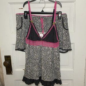 Pink Animal Print Stretchy Pajama Loungewear Camisole and Shorts Set Size XL